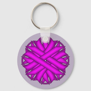 Purple Flower Ribbon by Kenneth Yoncich Keychain
