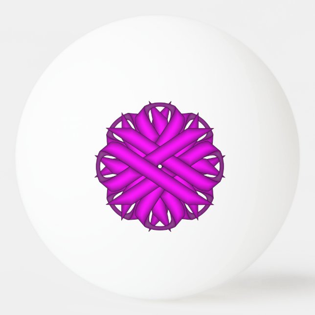Purple Flower Ribbon by Kenneth Yoncich Ping Pong Ball (Front)