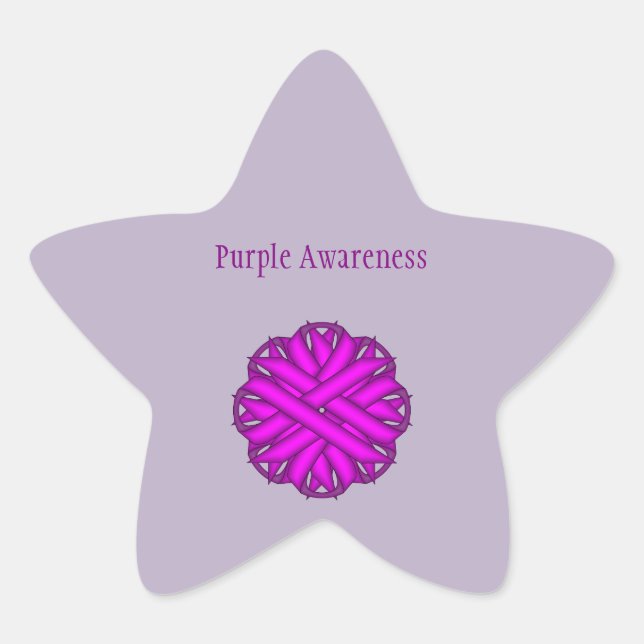 Purple Flower Ribbon by Kenneth Yoncich Star Sticker (Front)