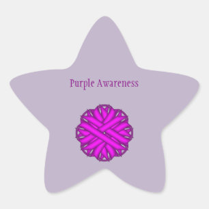 Purple Flower Ribbon by Kenneth Yoncich Star Sticker