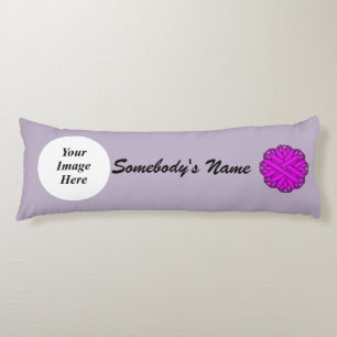 Purple Flower Ribbon Template by Kenneth Yoncich Body Pillow
