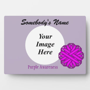 Purple Flower Ribbon Template by Kenneth Yoncich Plaque