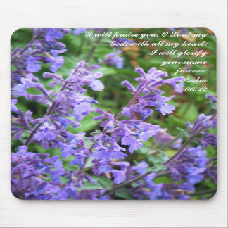 Purple Flower Scripture Mousepad