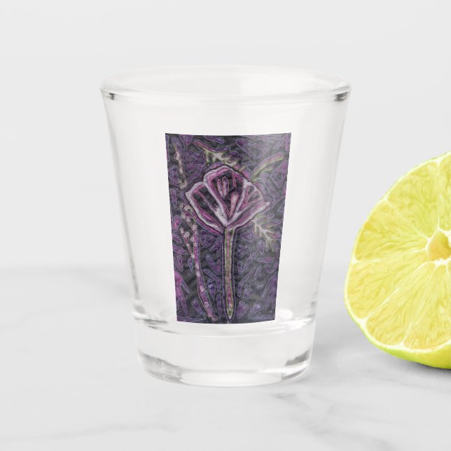 Purple flower shot glass (Front)