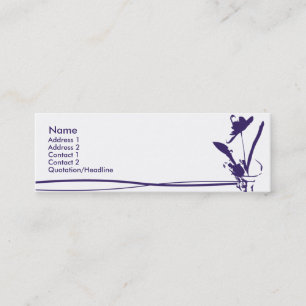 Purple Flower - Skinny Mini Business Card