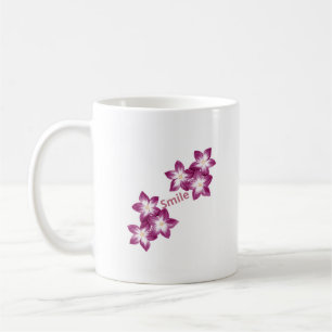 Purple Flower Smile Mug – Elegant Floral Cup