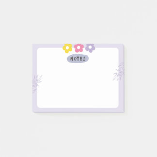 Purple flower sticky notes
