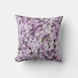 Purple flower, summer freshness backdrop. throw pillow