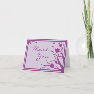 Purple flower theme customizable thank you card