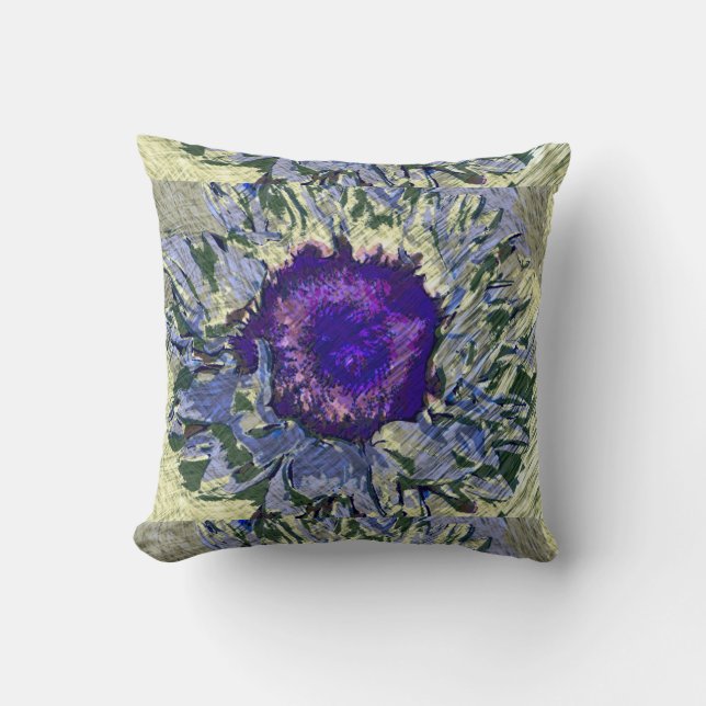 Purple Flower Throw Pillow (Front)