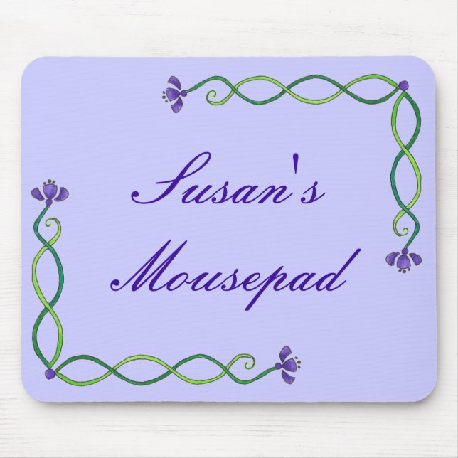 Purple Flower Vine Mouse Pad (Front)