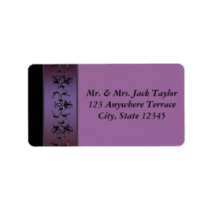 Purple Flower Vine Purple Address Label