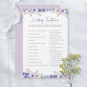 Purple Flower Wedding Tradition Bridal Shower Game