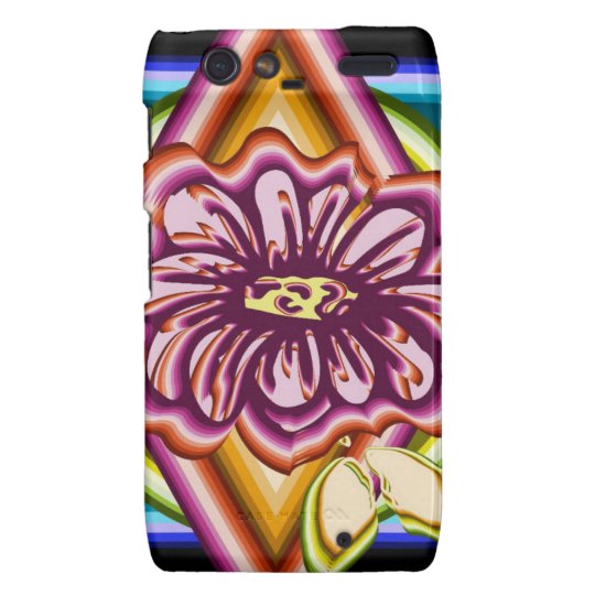 Purple flower with geometric shapes droid RAZR cover