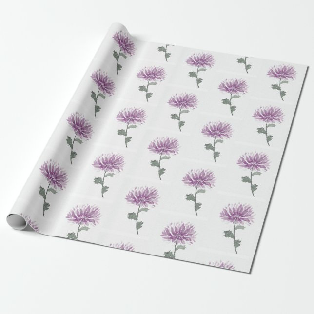 purple flower wrapping paper (Unrolled)