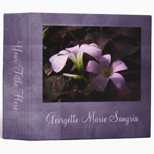 Purple-Flowered Oxalis Binder (Front/Spine)
