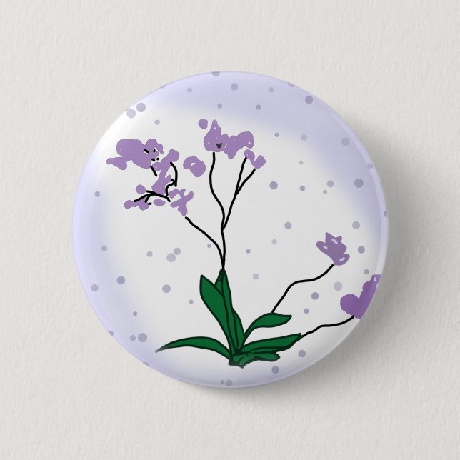 Purple flowers 2 inch round button (Front)