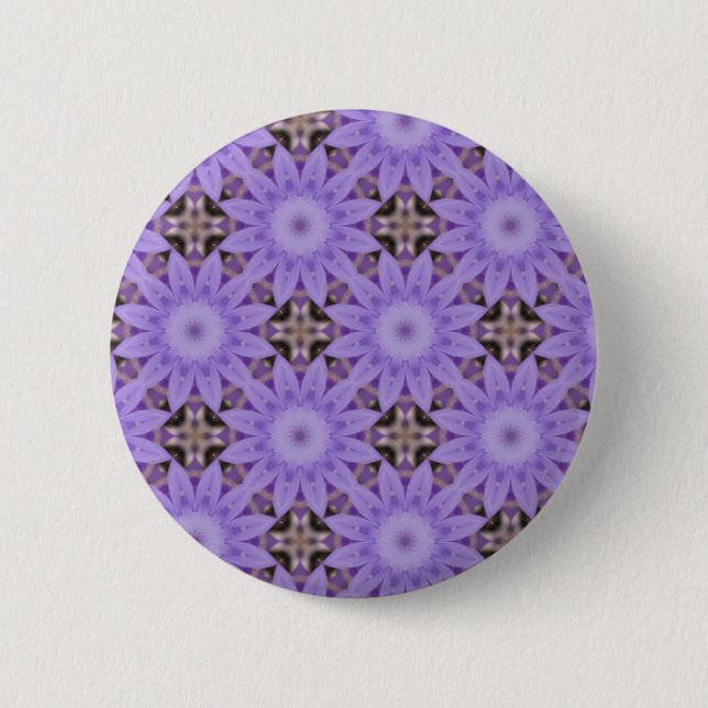 Purple Flowers 2 Inch Round Button (Front)