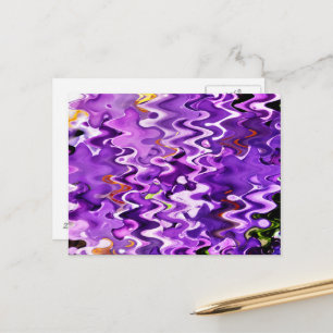 PURPLE FLOWERS ABSTRACT POSTCARD