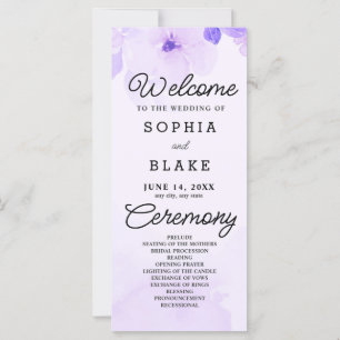 Purple Flowers and Greenery Purple Wedding Program