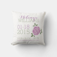 Purple Flowers Baby Birth Announcement