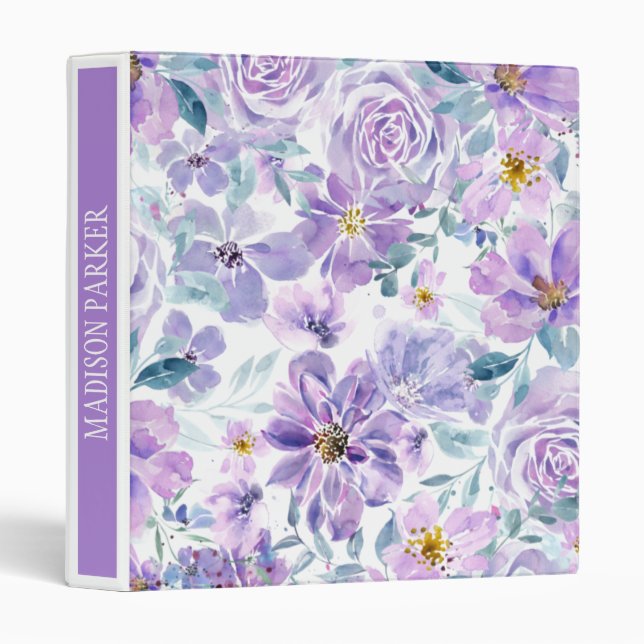 Purple Flowers  Binder (Front/Spine)