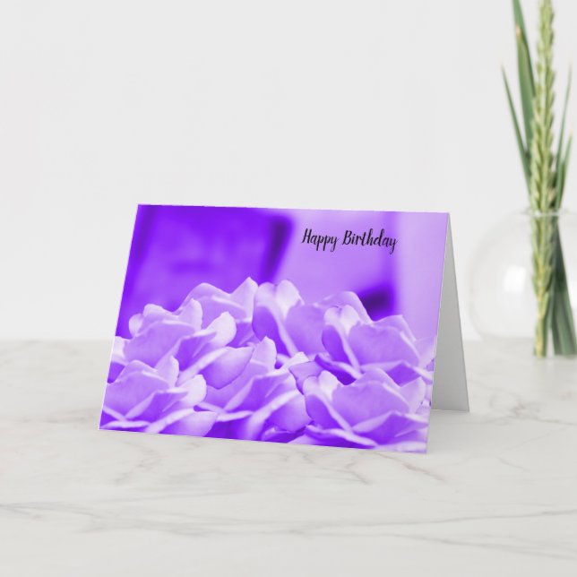 Purple Flowers Birthday Card (Front)