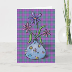 'Purple Flowers' Birthday Card