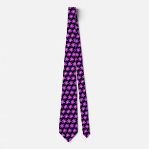 Purple Flowers - Black Tie