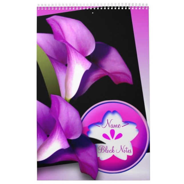 Purple Flowers Block Notes Calendar (Cover)