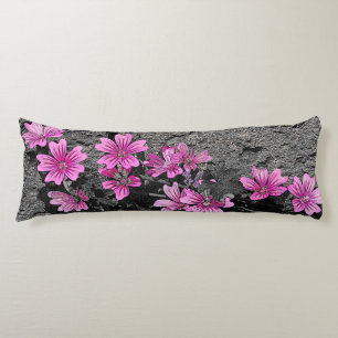 Purple flowers body pillow