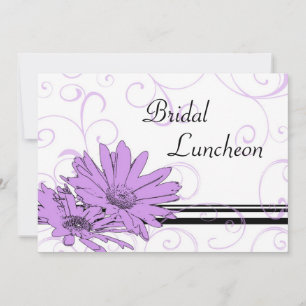 Purple Flowers Bridal Luncheon Invitation Cards