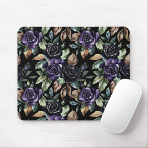 Purple Flowers Bronze Leaves Mouse Pad