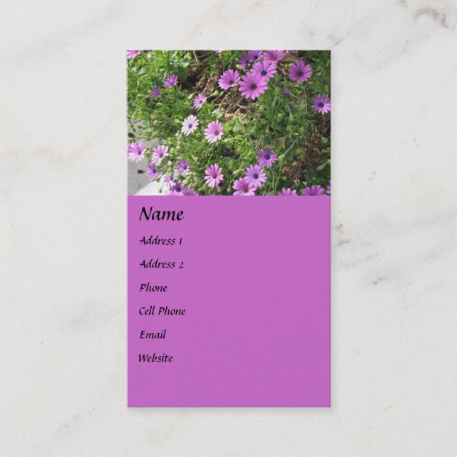 purple flowers business card (Front)