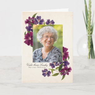 Purple Flowers Celebration of Life Program