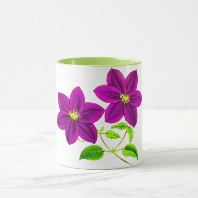 Purple flowers combo two toned mug. mug (Center)