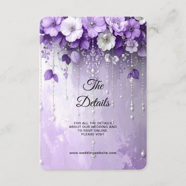 Purple Flowers Detail Enclosure Card (Front)