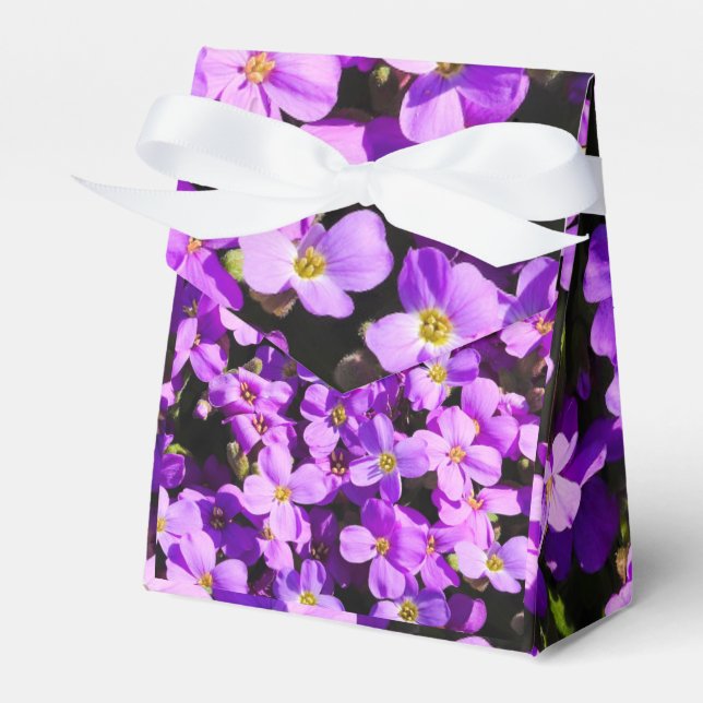 Purple Flowers Favor Box (Front Side)