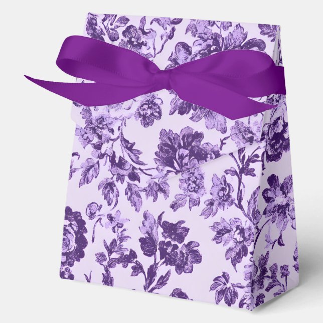 Purple Flowers Favor Box (Front)