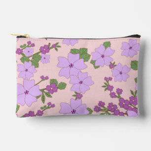 Purple Flowers, Floral Pattern, Pattern Of Flowers Accessory Pouch