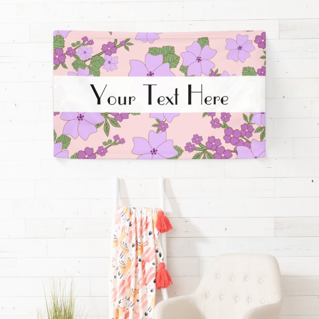 Purple Flowers, Floral Pattern, Pattern Of Flowers Banner (Insitu)