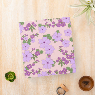 Purple Flowers, Floral Pattern, Pattern Of Flowers Binder