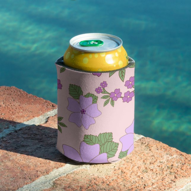 Purple Flowers, Floral Pattern, Pattern Of Flowers Can Cooler (In Situ Pool)