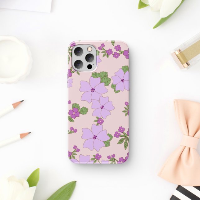 Purple Flowers, Floral Pattern, Pattern Of Flowers Case-Mate iPhone Case (Creator Uploaded)