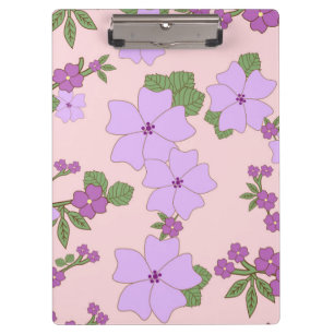 Purple Flowers, Floral Pattern, Pattern Of Flowers Clipboard
