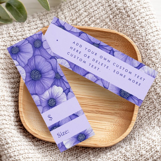 Purple flowers floral pattern price hang tag (Purple flowers floral pattern price hang tag)