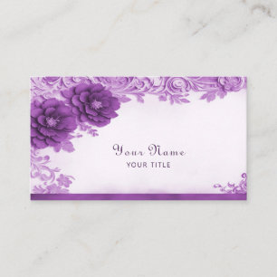 Purple Flowers Flourish Business Card