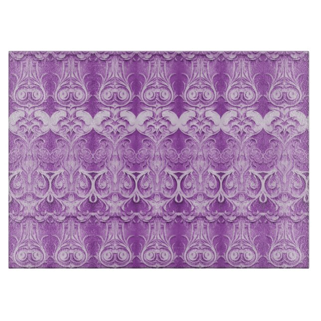 Purple Flowers Flourish Cutting Board (Front)