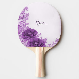 Purple Flowers Flourish Ping Pong Paddle