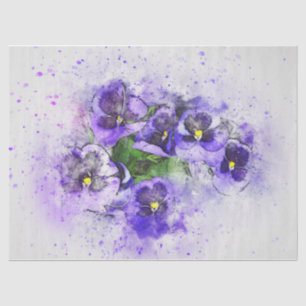 Purple Flowers Forget-me-nots Decoupage Tissue Paper